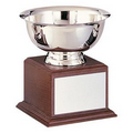 Paul Revere Stainless Steel 6" Bowl Award w/Walnut Wood Base (7 1/4")